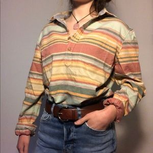 🌼vintage american eagle striped half button up🌼